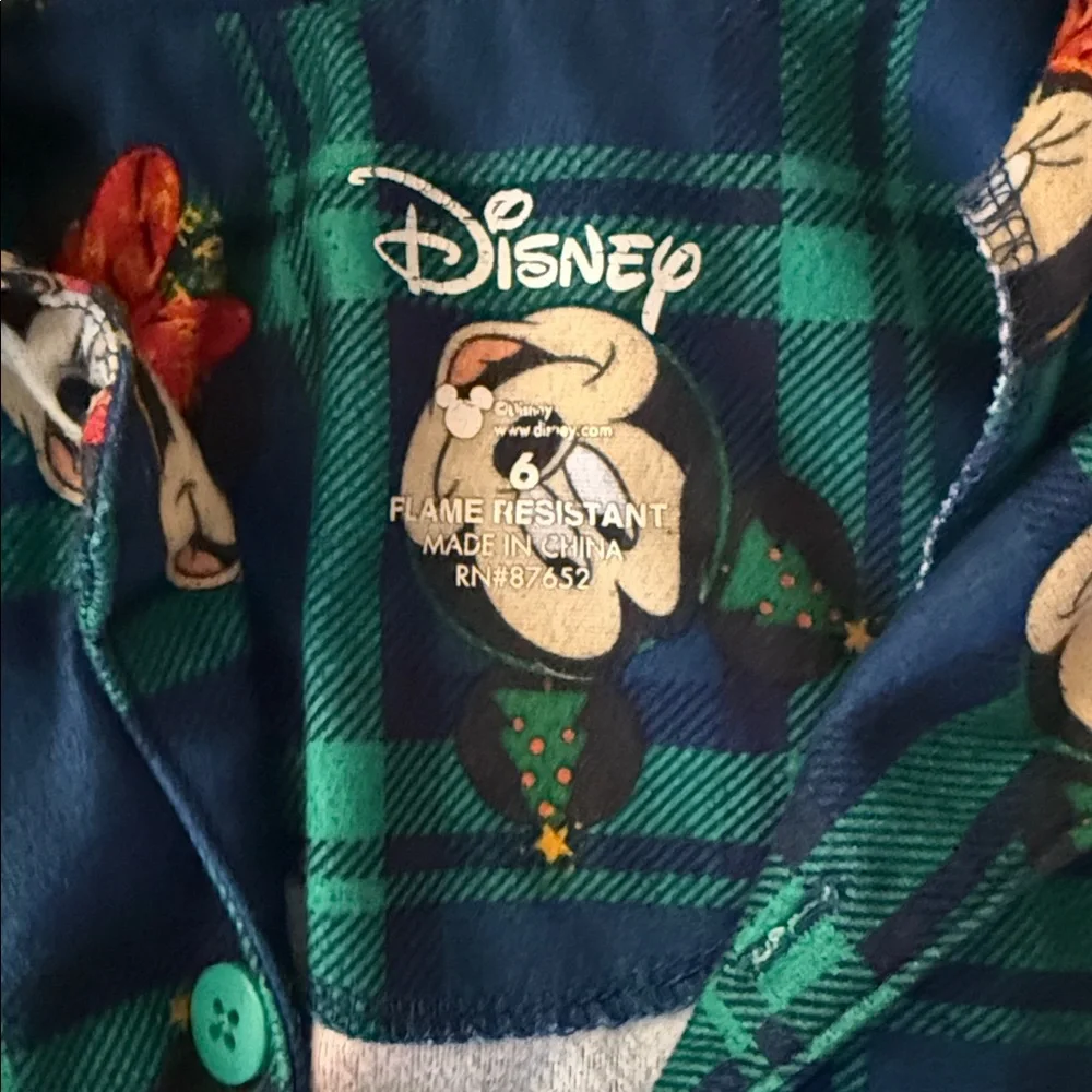 Kids Disney Mickey Mouse Minnie Mouse Christmas Pajama Set